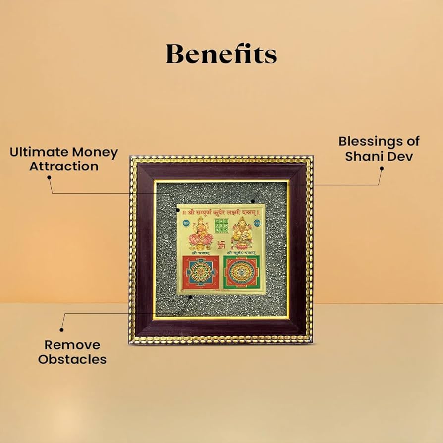 Laxmi Kuber Yantra Pyrite Frame For Business And Office