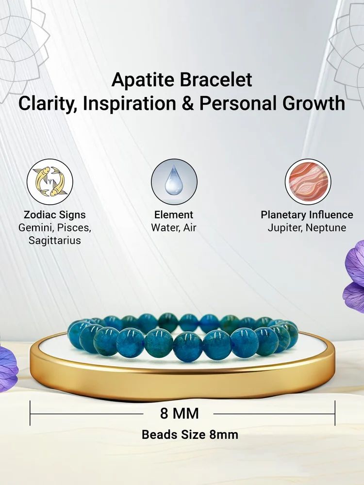 Blue Apatite Crystal Bracelet For Unisex
