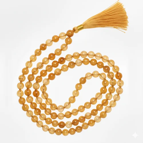 8Mm Natural Crystal Stone Citrine Mala For Women