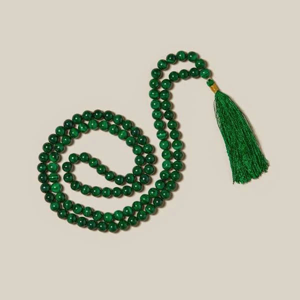 8Mm Malachite Crystal Stone Mala For Women