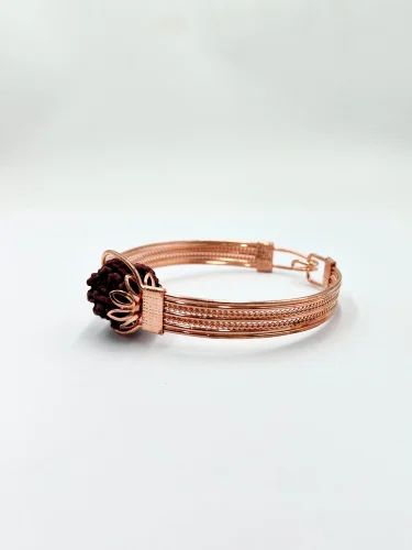 Panchmukhi Rudraksha Brass Bracelet For Men