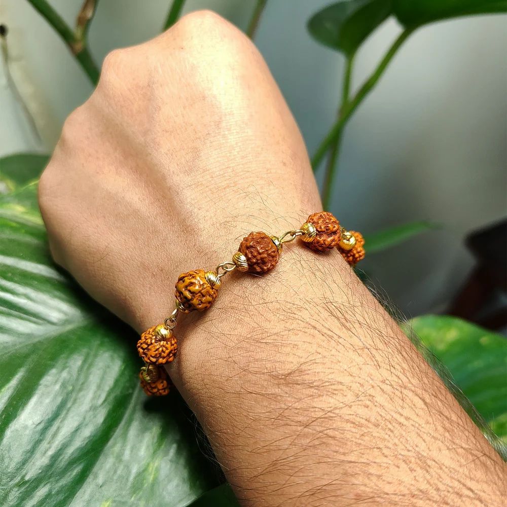 5 Mukhi Rudraksha Bracelet For Unisex