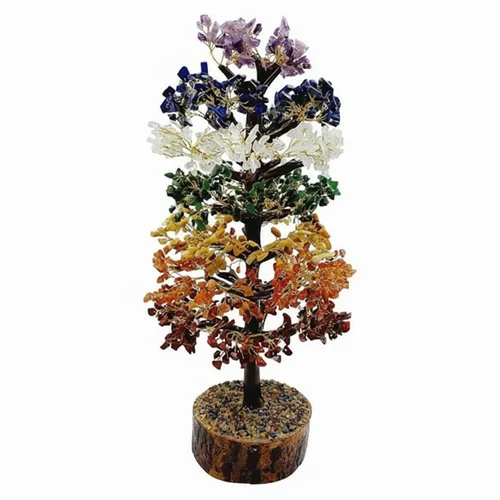 Natural Crystal Beads And Metal Wire 7 Chakra Crystal Tree - 2000 Chips For Home And Office
