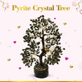 Natural Pyrite Chips And Metal Wire Pyrite Crystal Tree For Home And Office