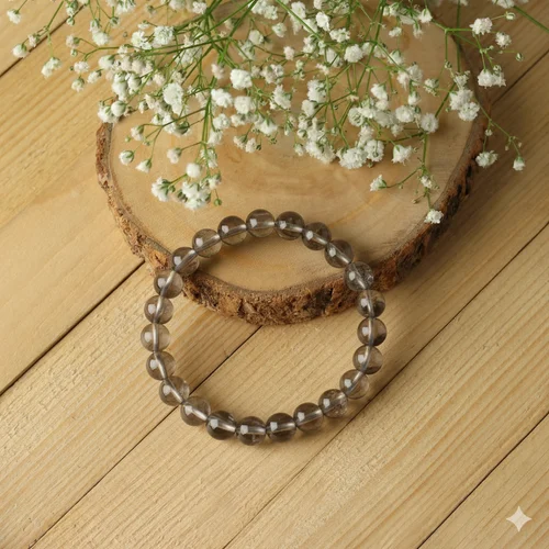 Smoky Quartz Healing Crystal Bracelet 8Mm For Unisex