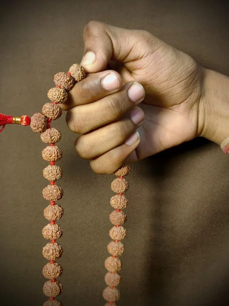 7 Mukhi Rudraksha Beads Mala For Unisex