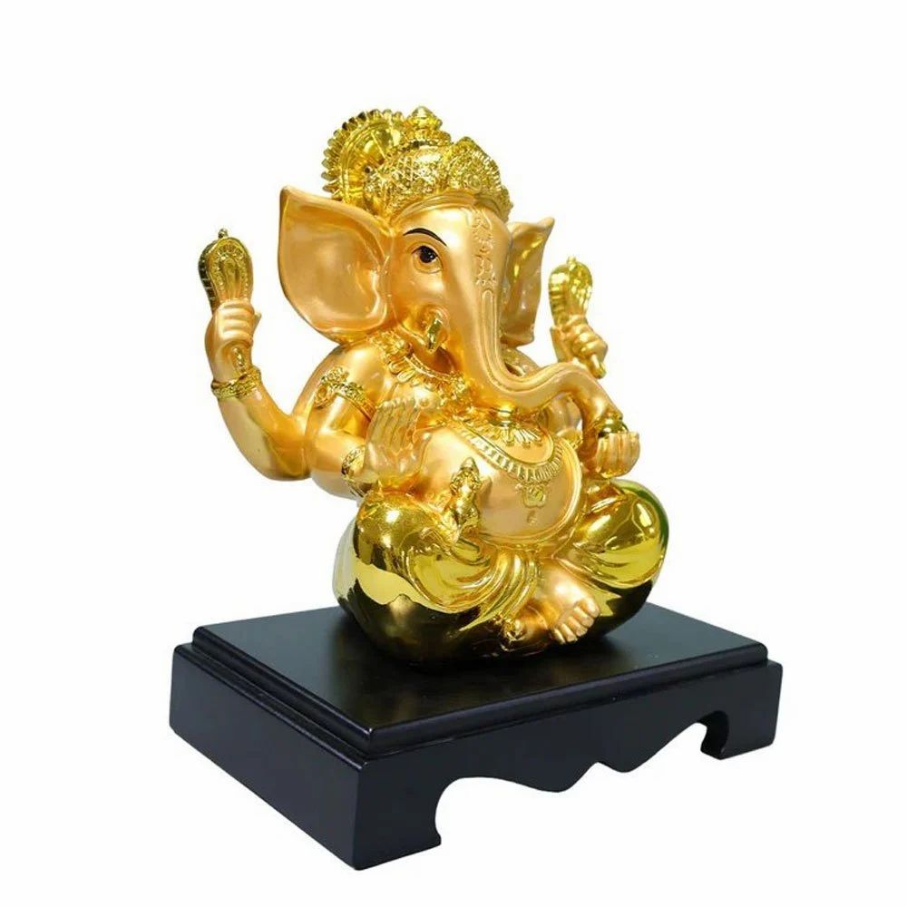 Golden Ganesh Statue For Home And Office