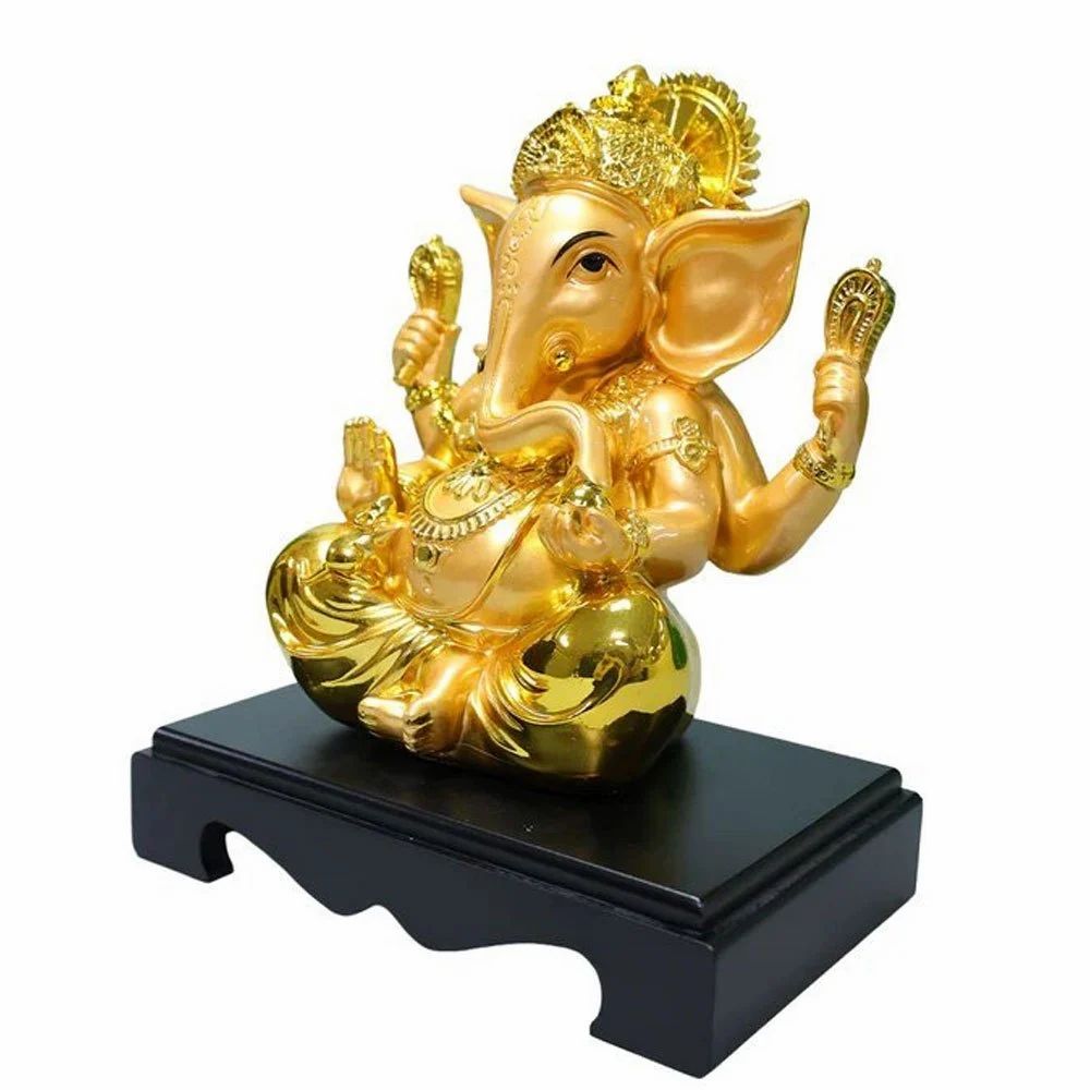 Golden Ganesh Statue For Home And Office