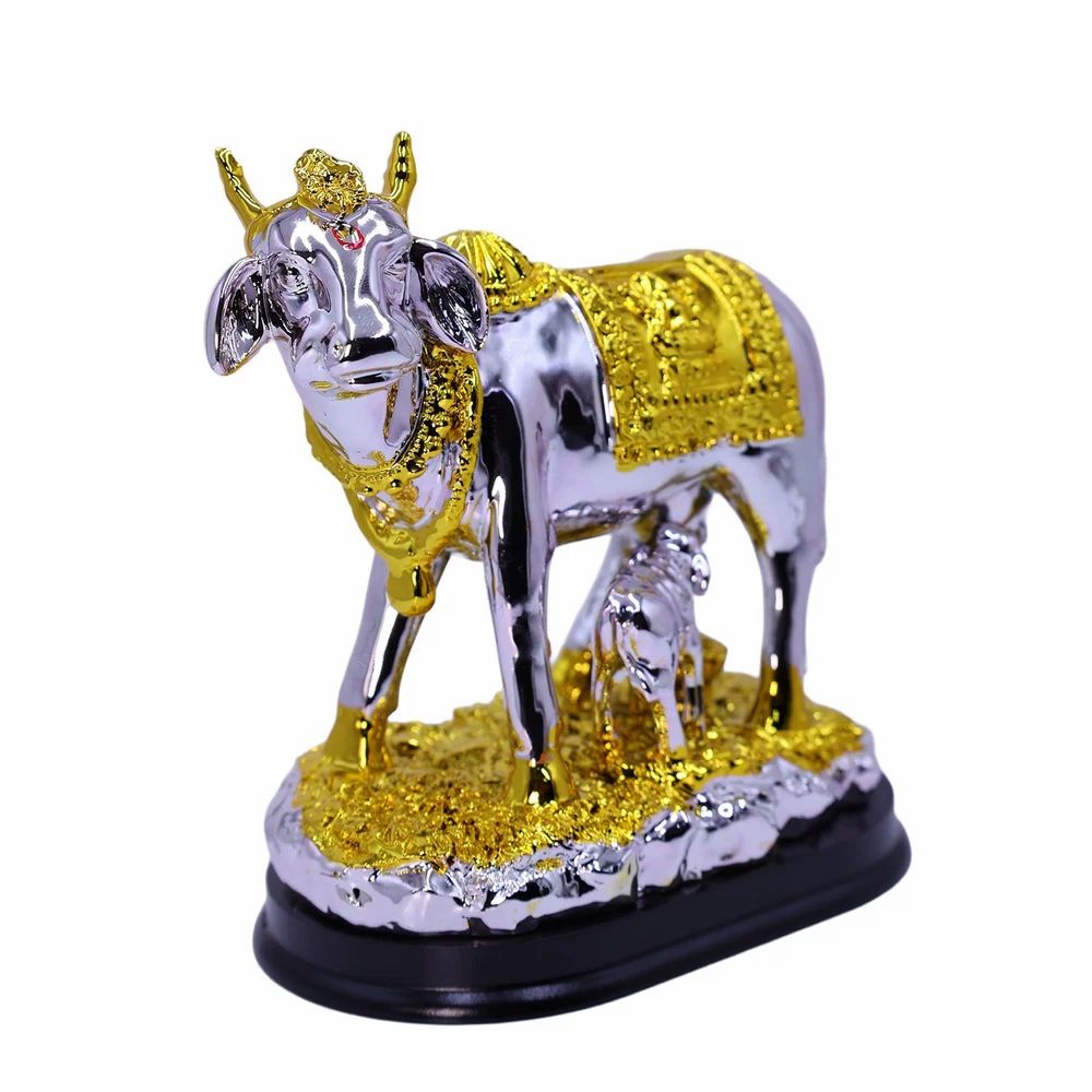 Silver Kamdhenu Cow Statue For Home And Office