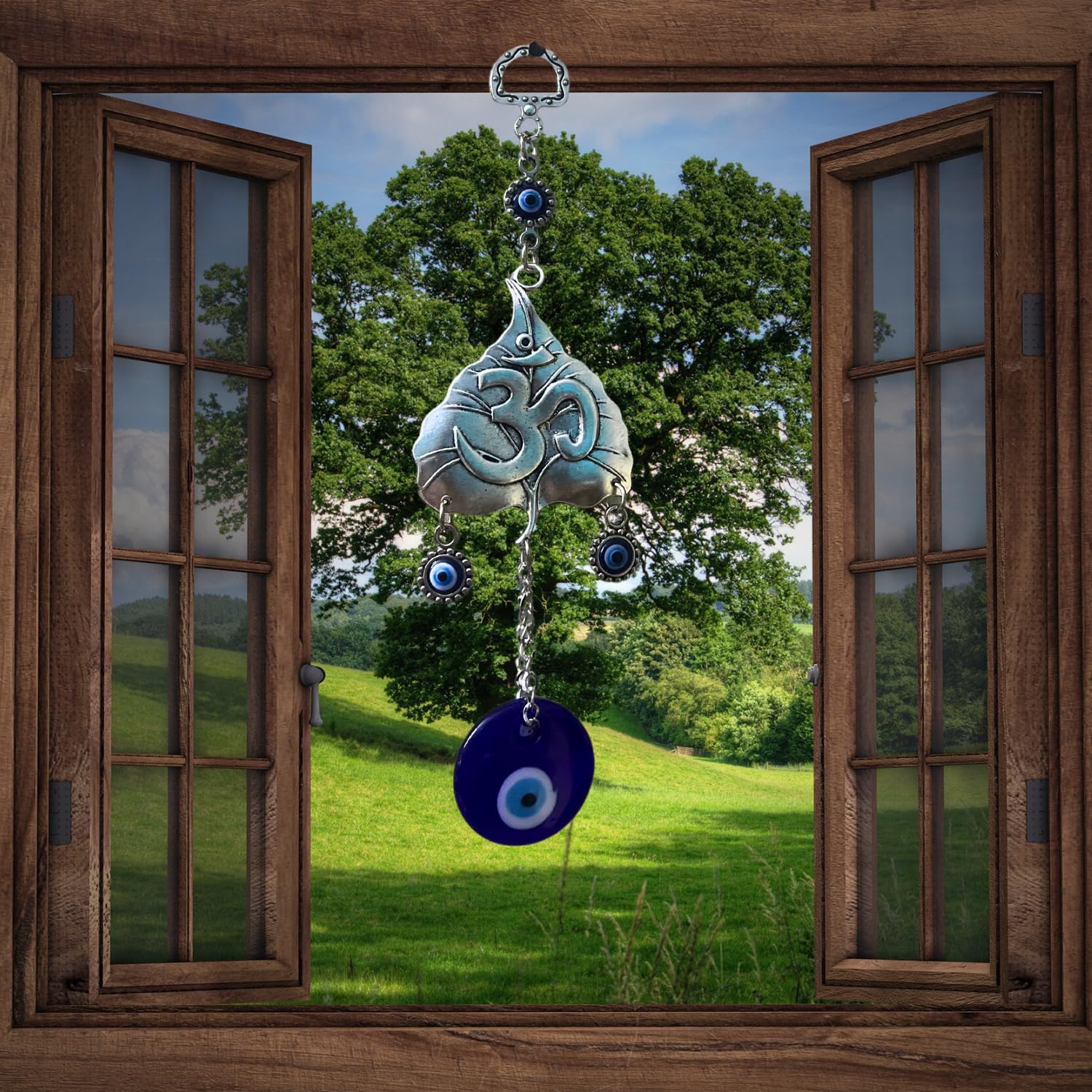 Om Leaf Evil Eye Hanging For Home And Office