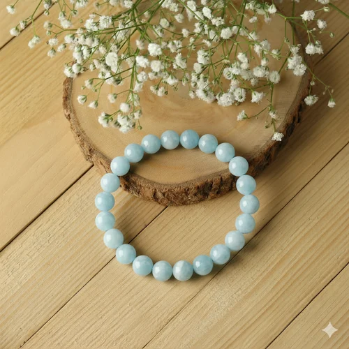 Aquamarine Crystal Bracelet For Unisex