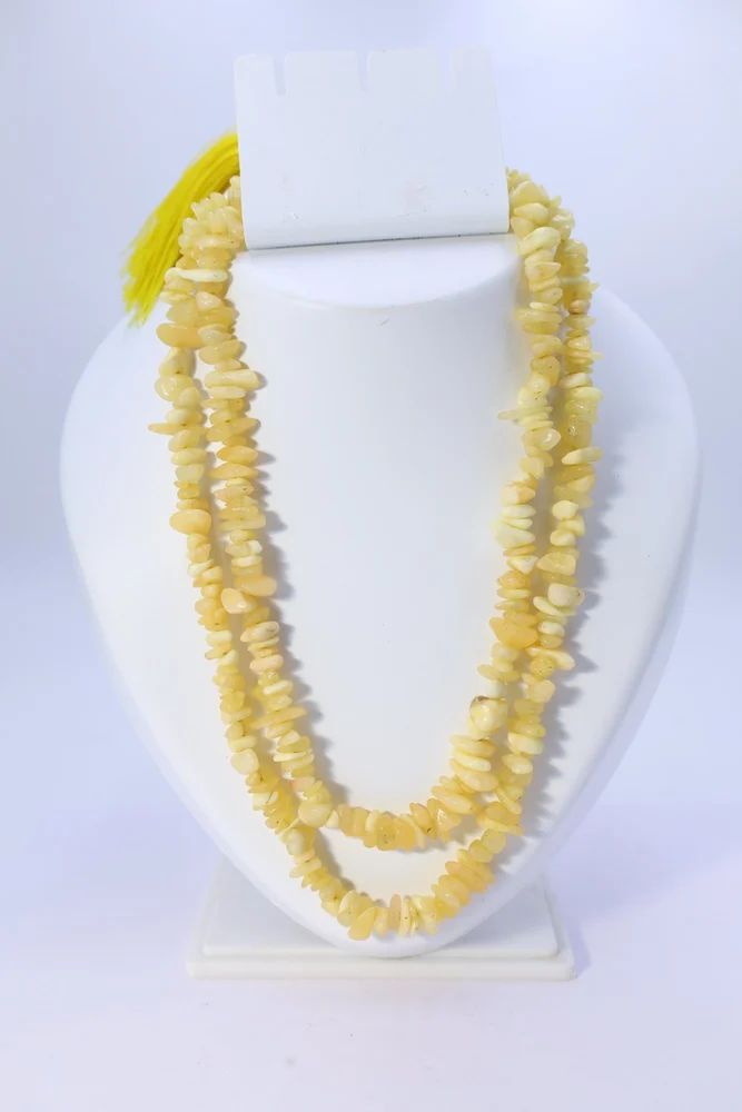 Yellow Natural Howlite Chips Mala For Women