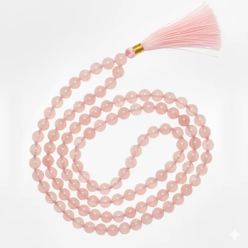 Rose Quartz Crystal Mala For Women
