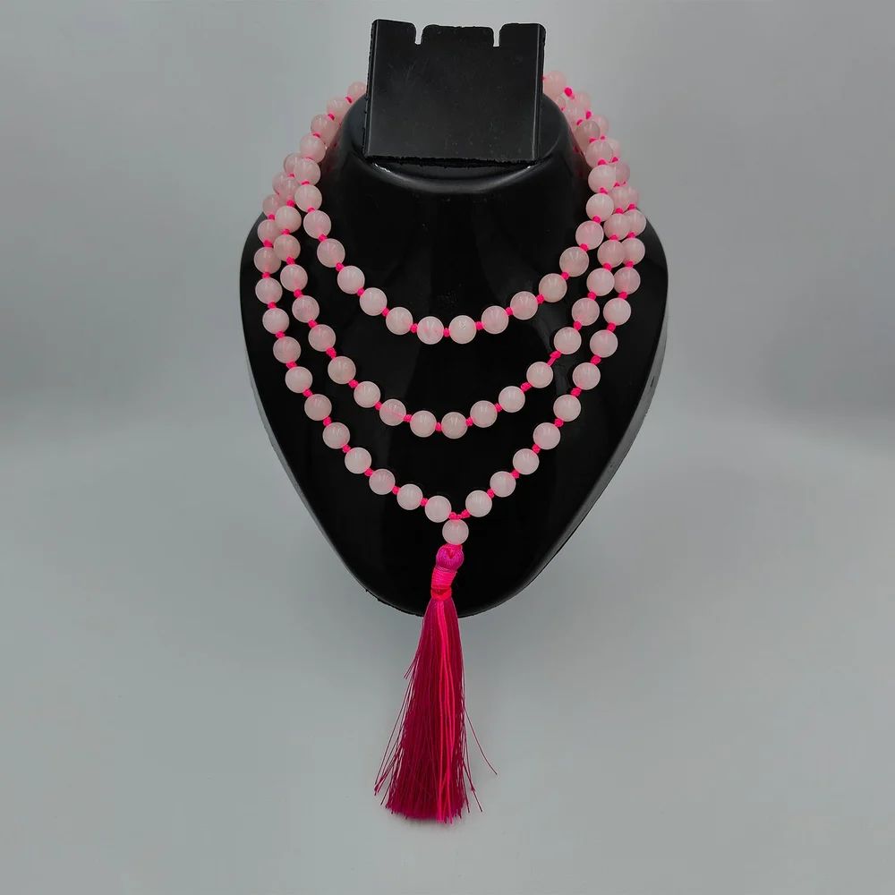 Rose Quartz Crystal Mala For Women