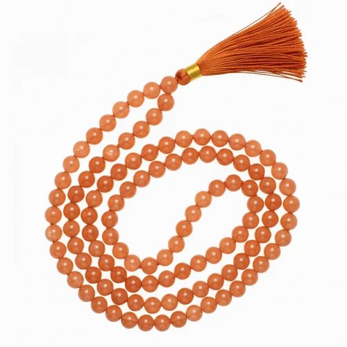 Orange Aventurine Crystal Mala For Women