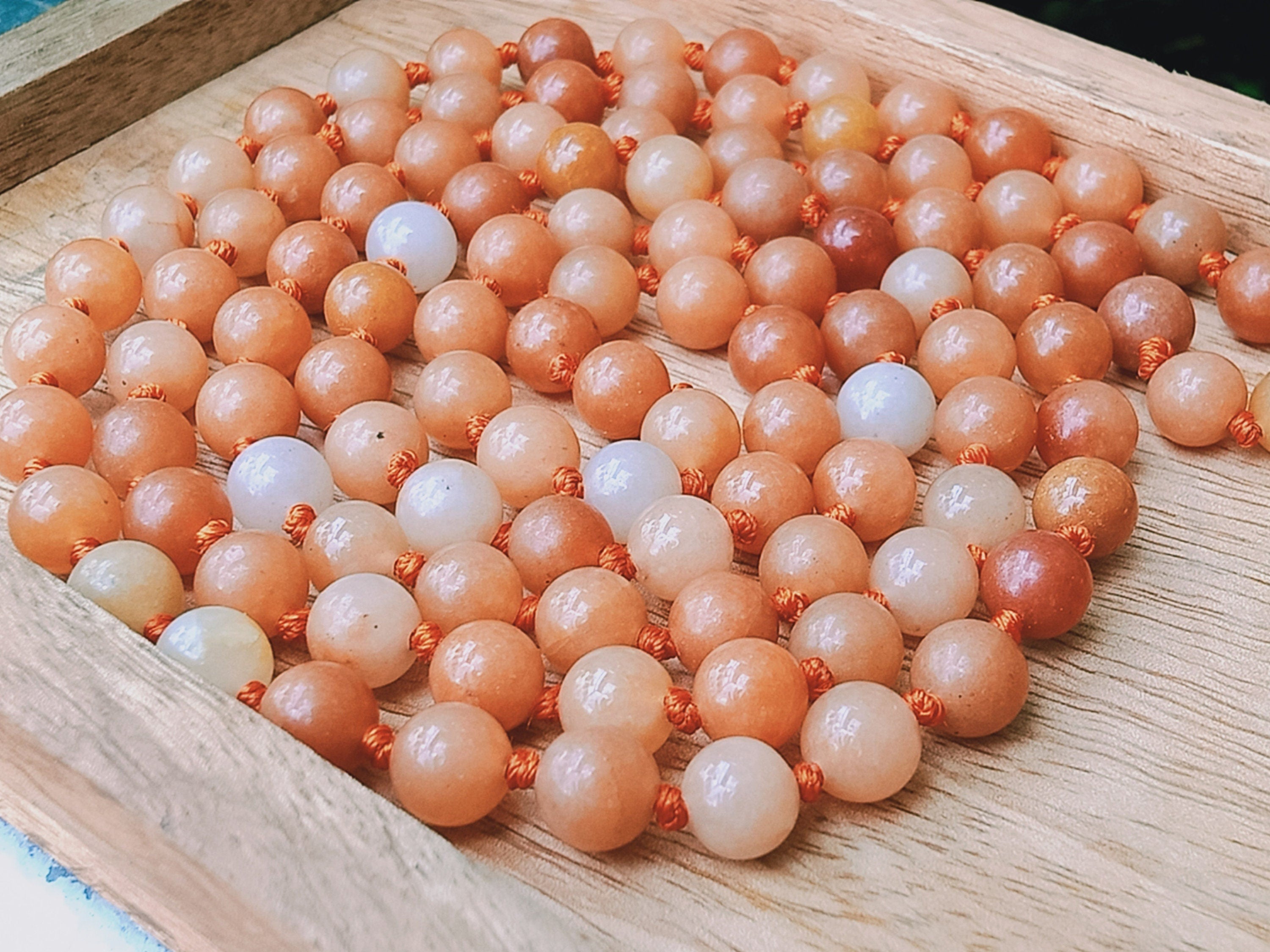 Orange Aventurine Crystal Mala For Women