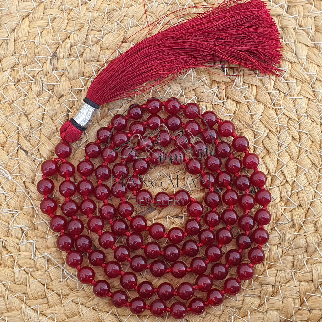 Red Jade Crystal Mala For Women