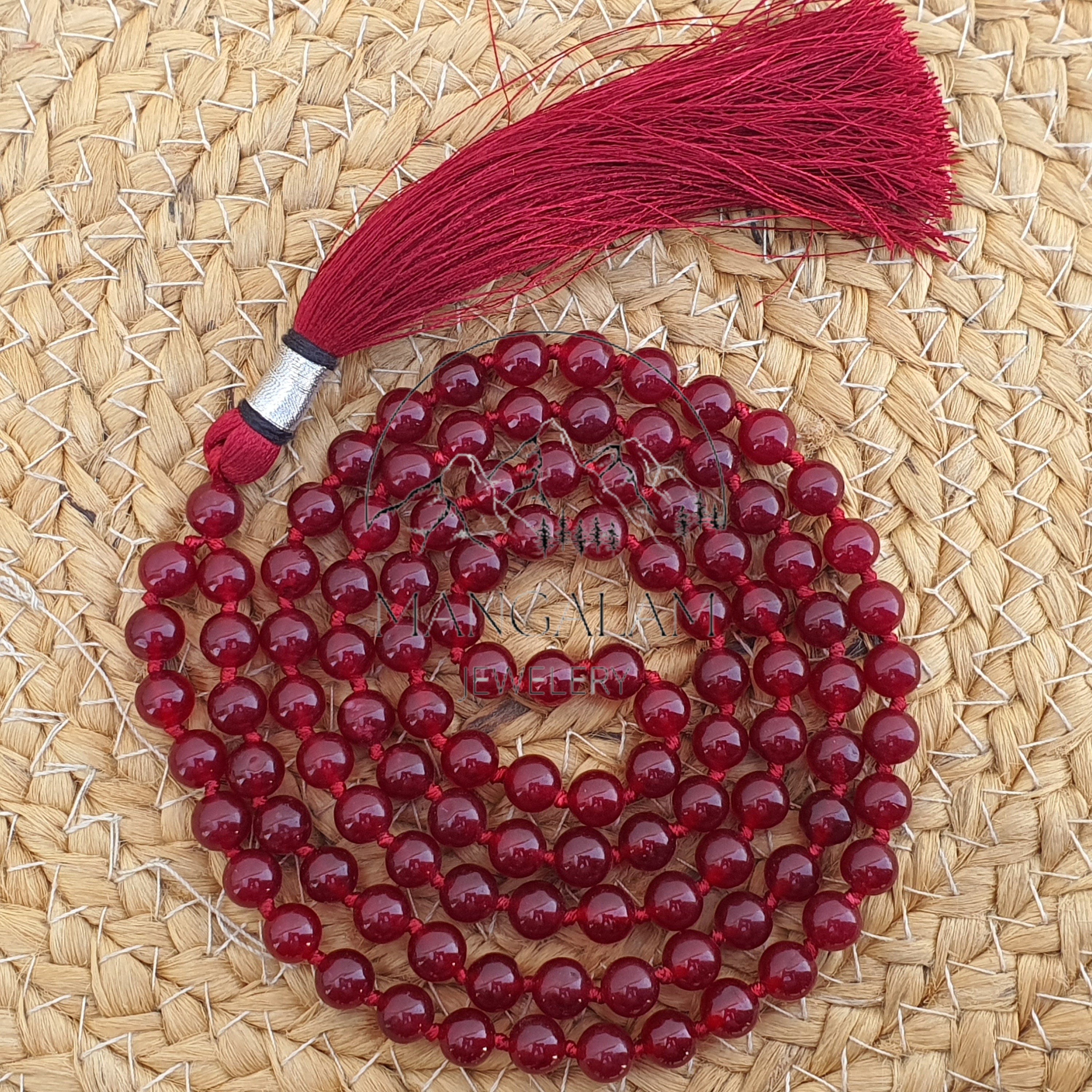 Red Jade Crystal Mala For Women