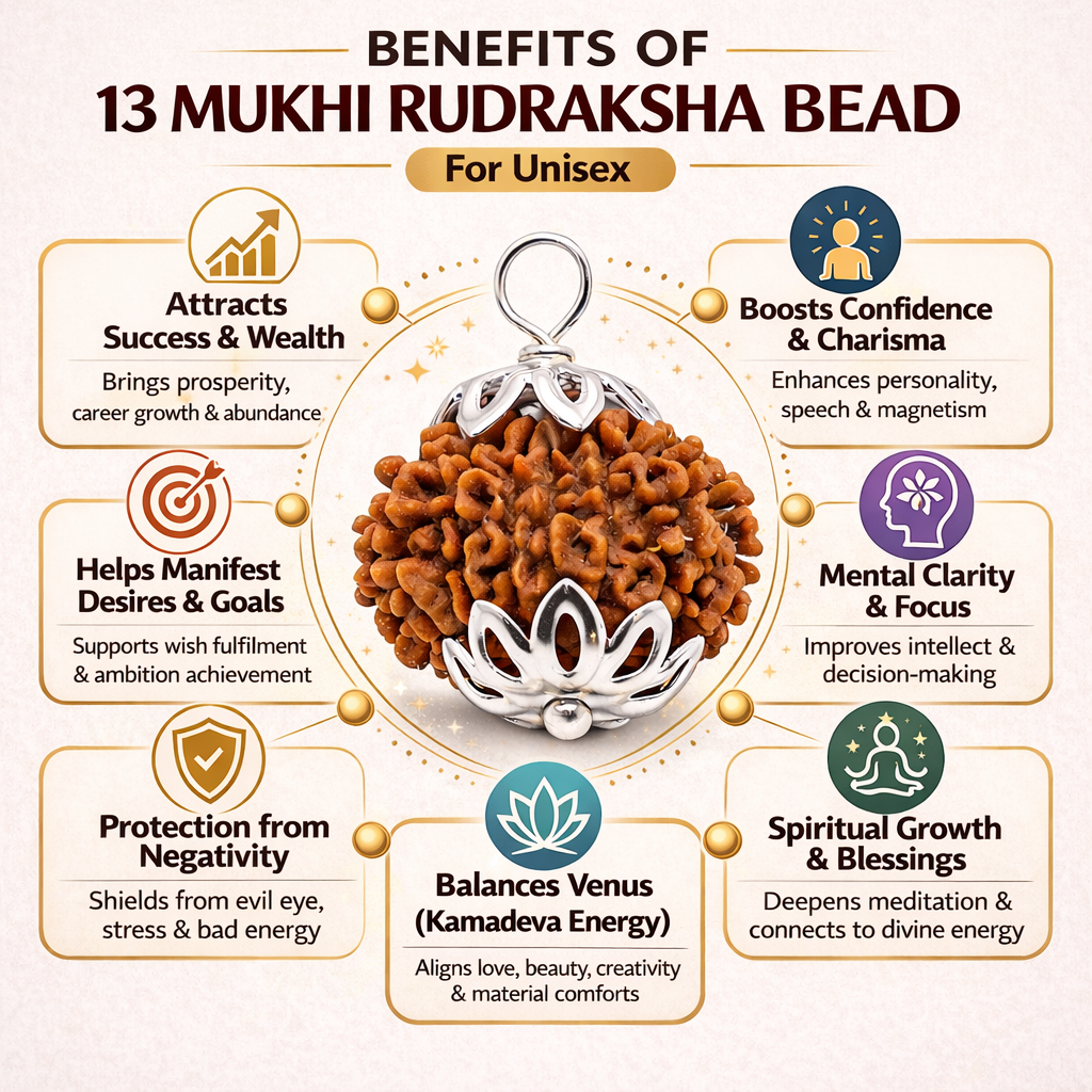 13 Mukhi Rudraksha Bead For Unisex
