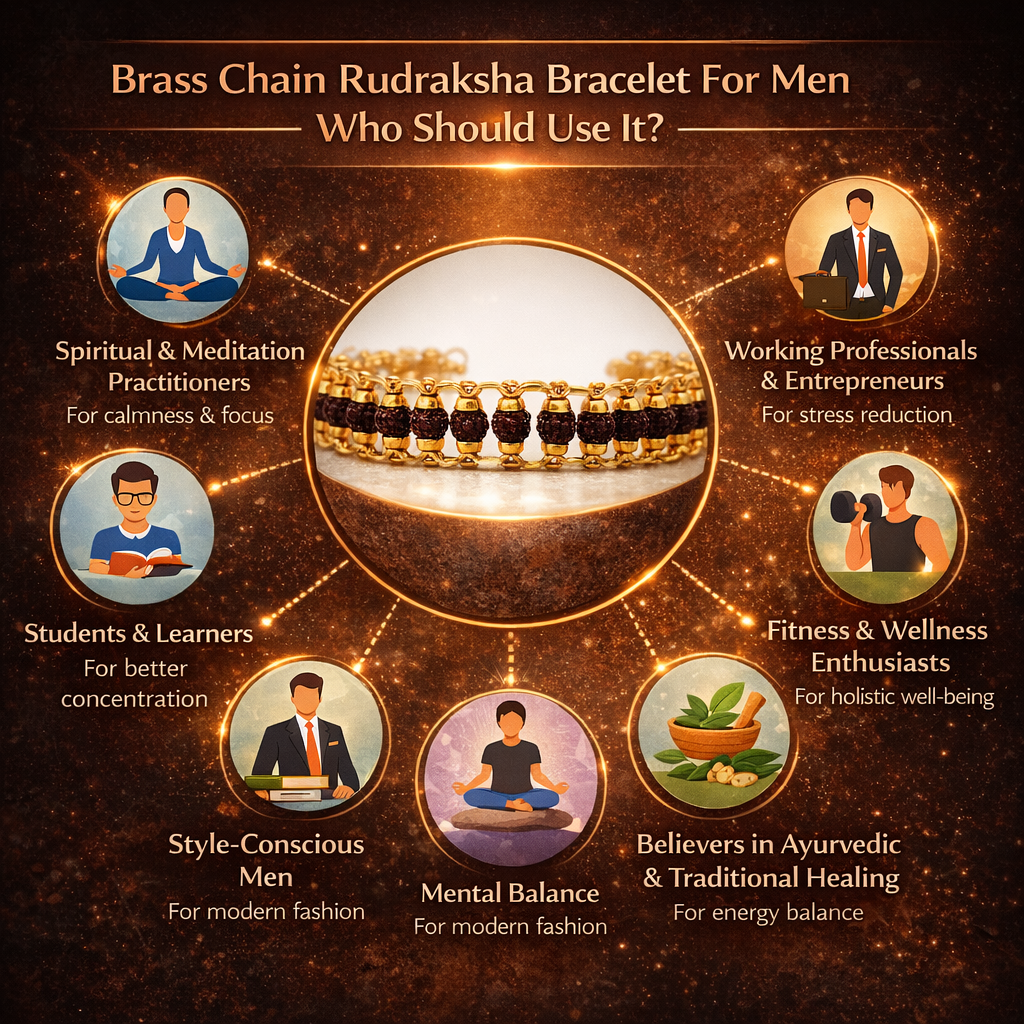 Brass Chain Rudraksha Bracelet For Men