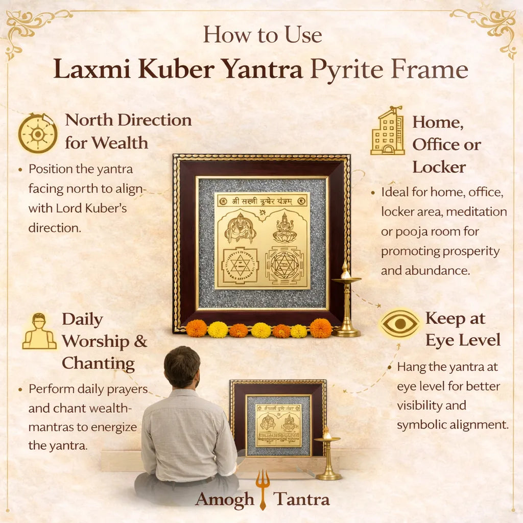 Laxmi Kuber Yantra Pyrite Frame For Business And Office