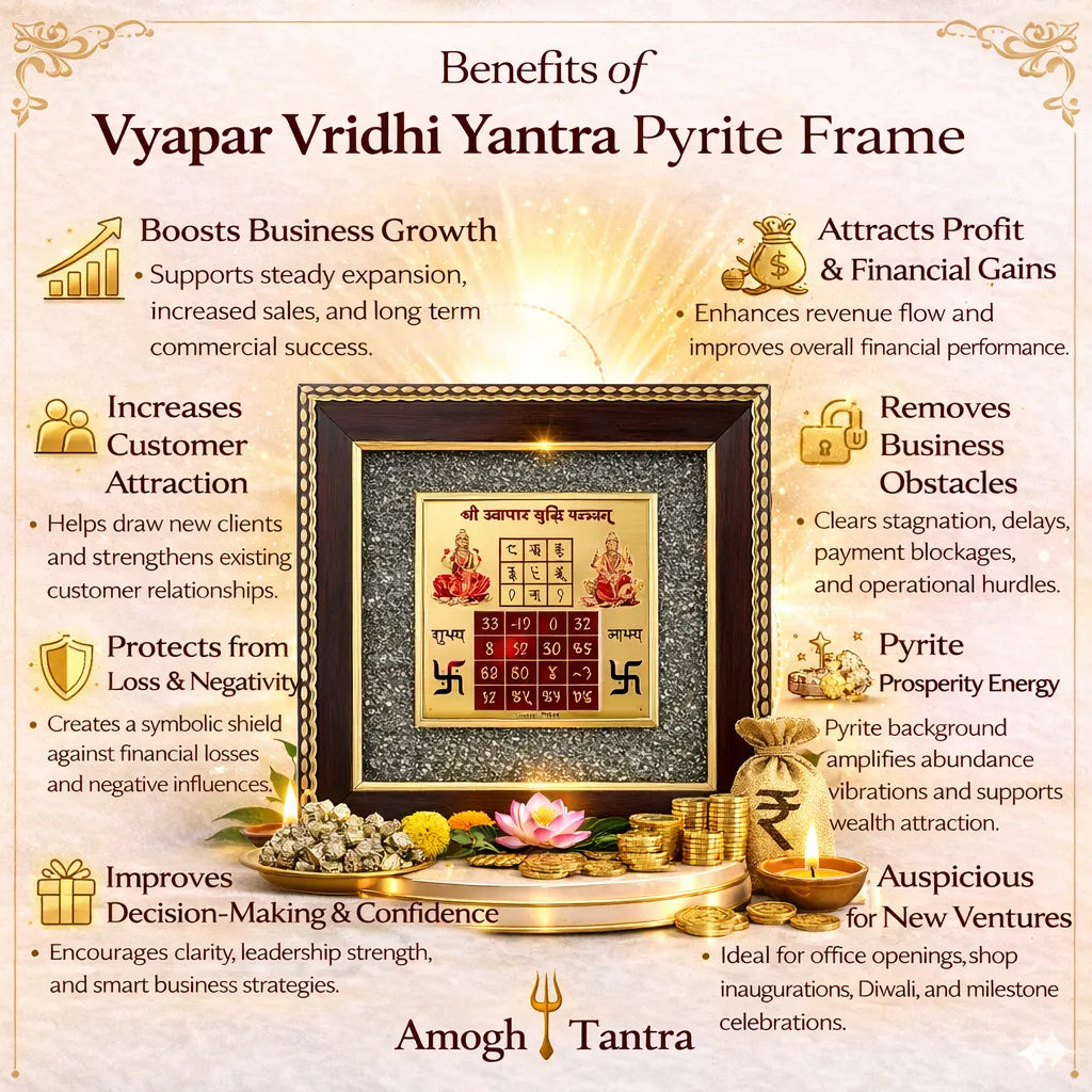 Vyapar Vridhi Yantra Pyrite Frame – Boost Business Growth & Attract Prosperity