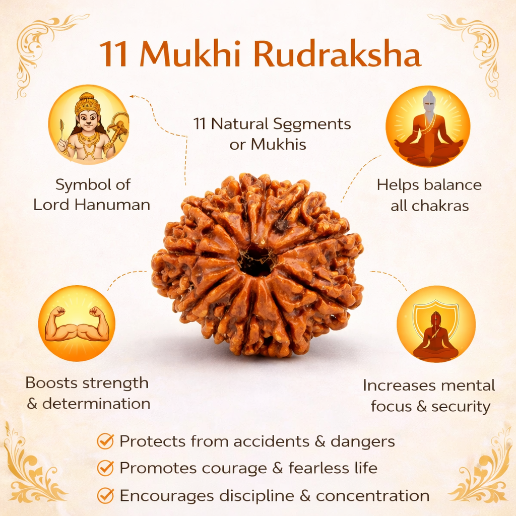 11 Mukhi Nepali Rudraksha (Govt. Lab Certified)