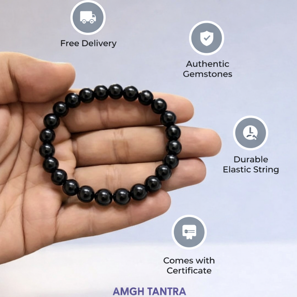 Black Tourmaline Bracelet 8Mm For Unisex