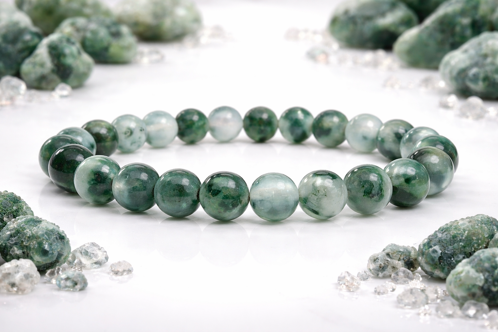 Moss Agate Healing Crystal Bracelet For Unisex
