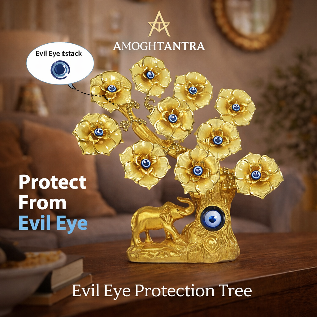 Golden Elephante Evil Eye Tree For Home And Office