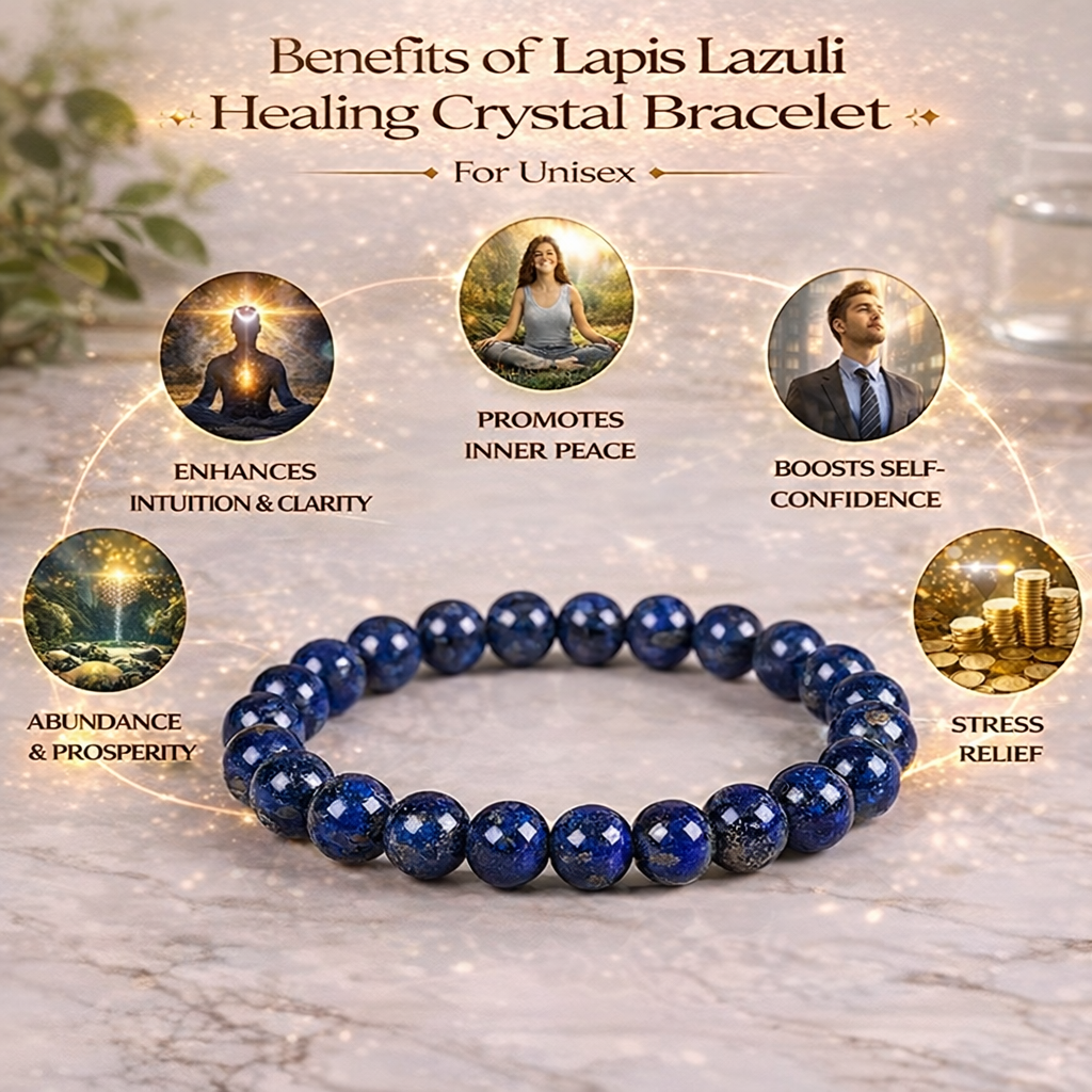 Lapis Lazuli Healing Crystal Bracelet For Unisex