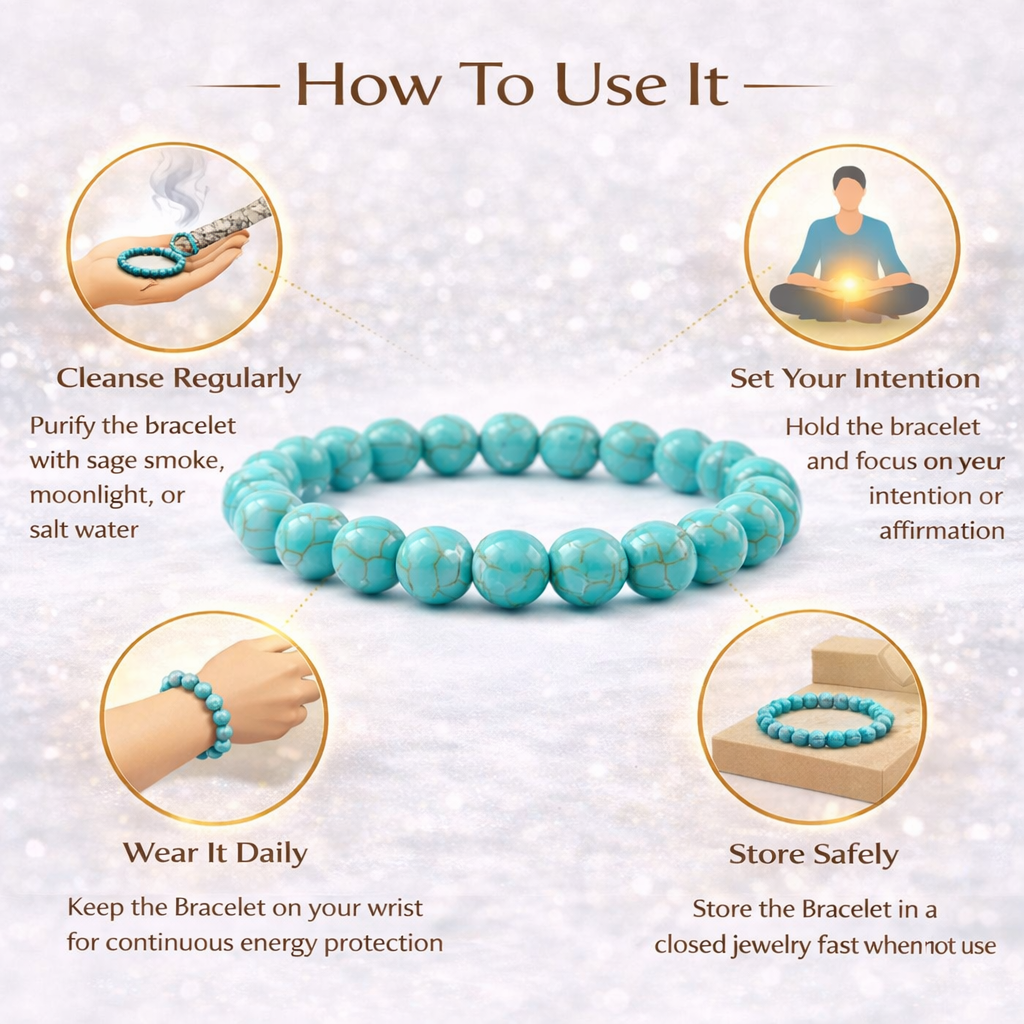 Turquoise Healing Crystal Bracelet For Unisex