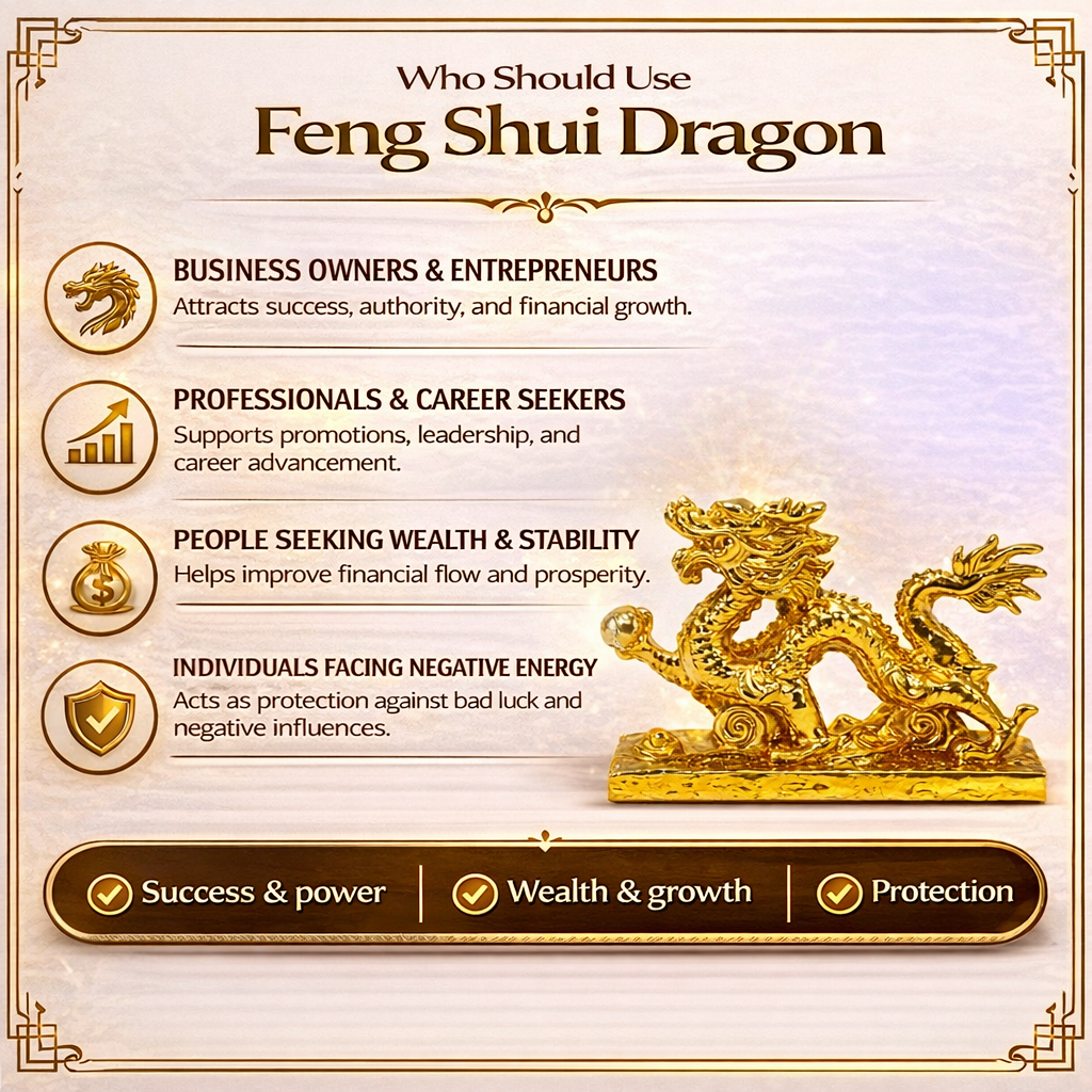 Golden Resin And Metal Feng Shui Dragon For Home And Office