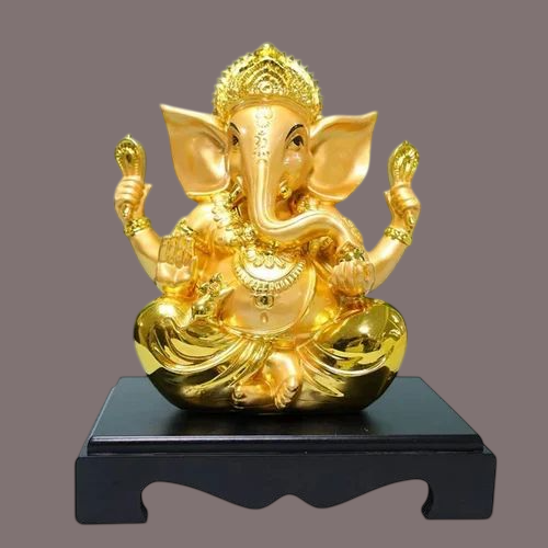 Golden Ganesh Statue For Home And Office