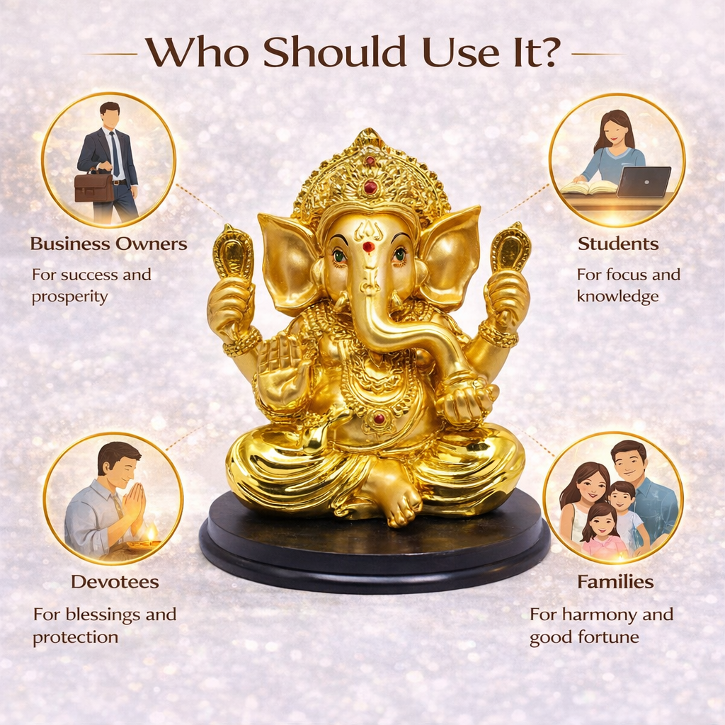Golden Big Size Ganesh Statue For Home And Office