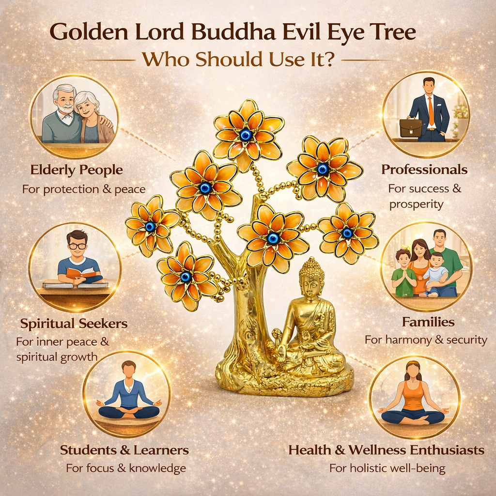 Golden Lord Buddha Evil Eye Tree For Home And Office