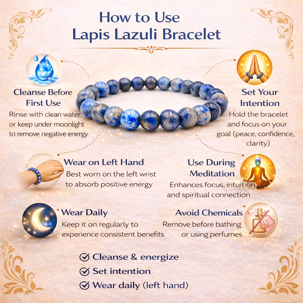 Lapis Lazuli Healing Crystal Bracelet For Unisex