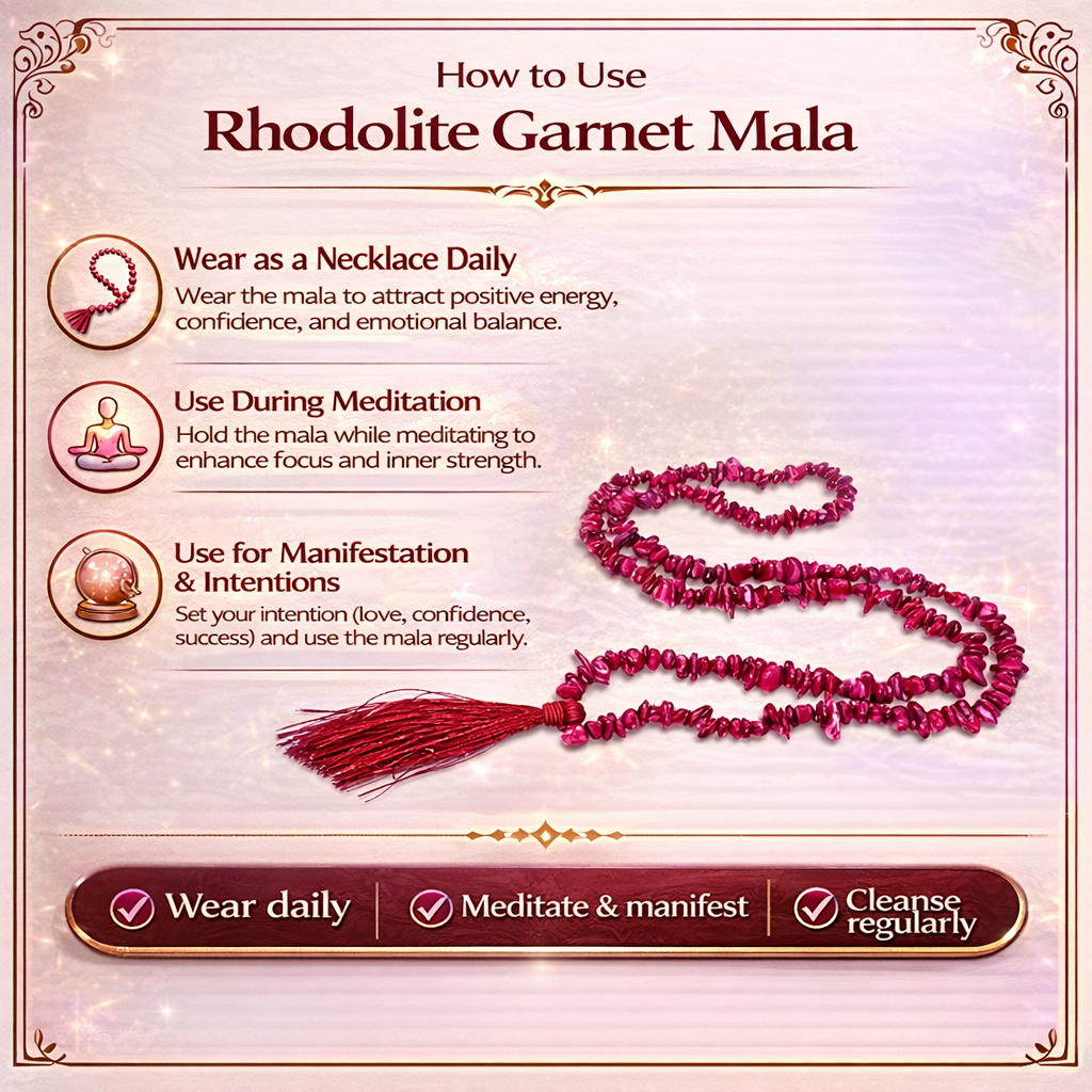 Multicolor Rhodolite Garnet Chips Mala For Women