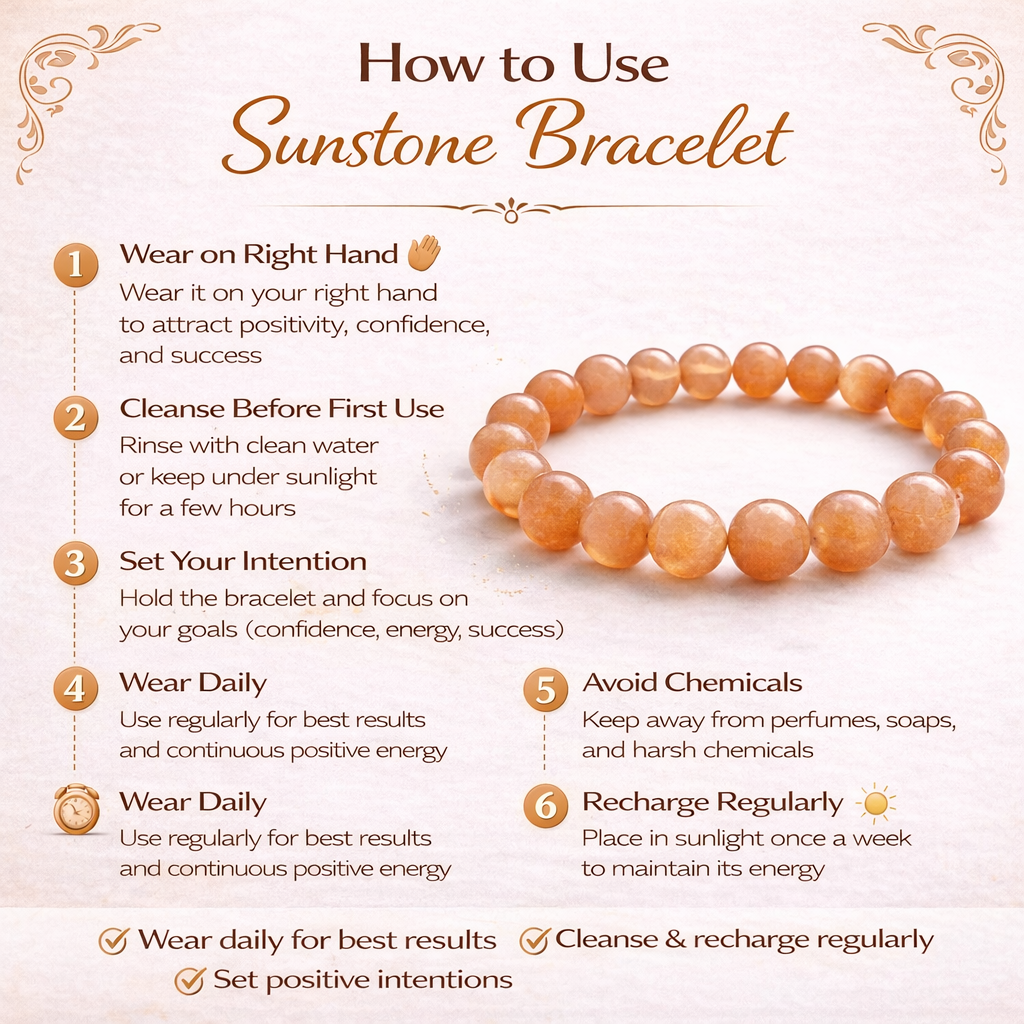 Sunstone Crystal Bracelet For Unisex