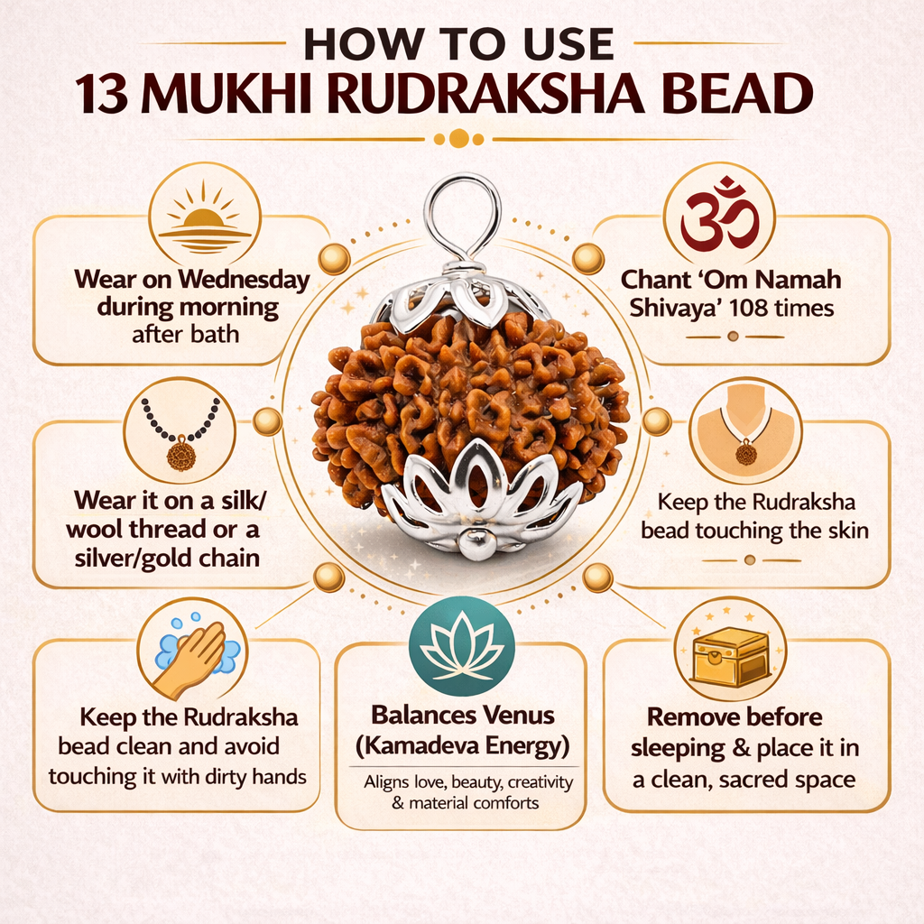 13 Mukhi Rudraksha Bead For Unisex