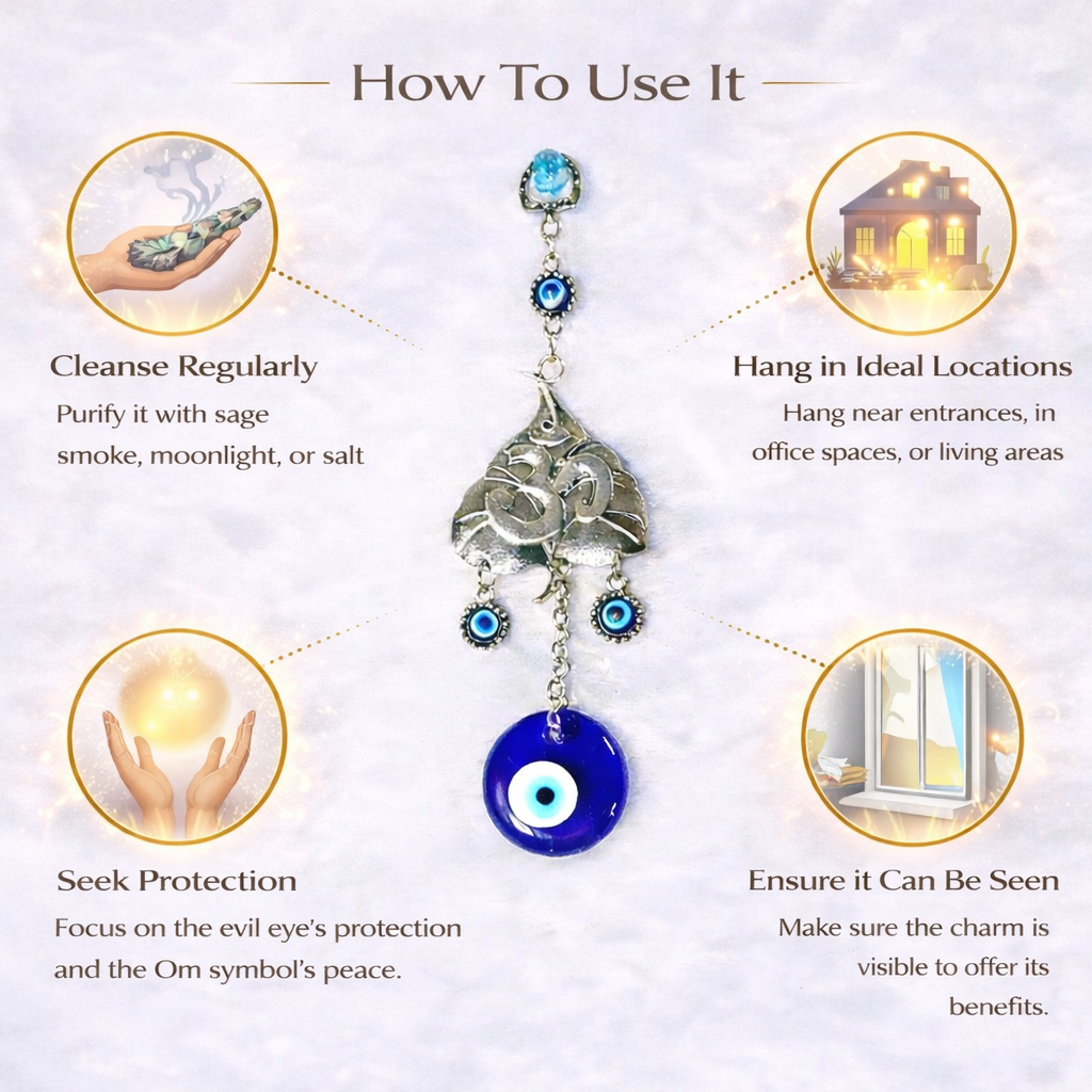 Om Leaf Evil Eye Hanging For Home And Office