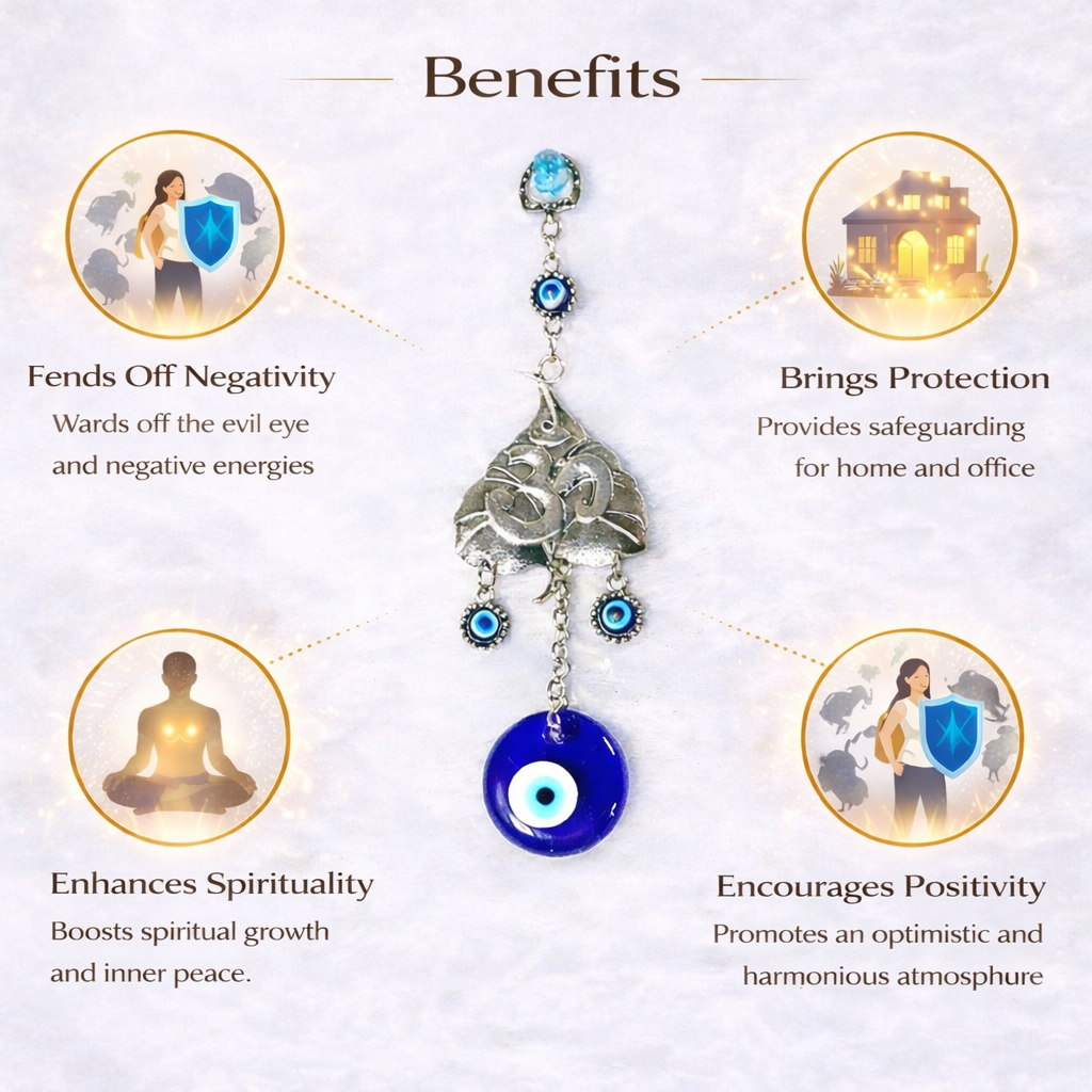 Om Leaf Evil Eye Hanging For Home And Office