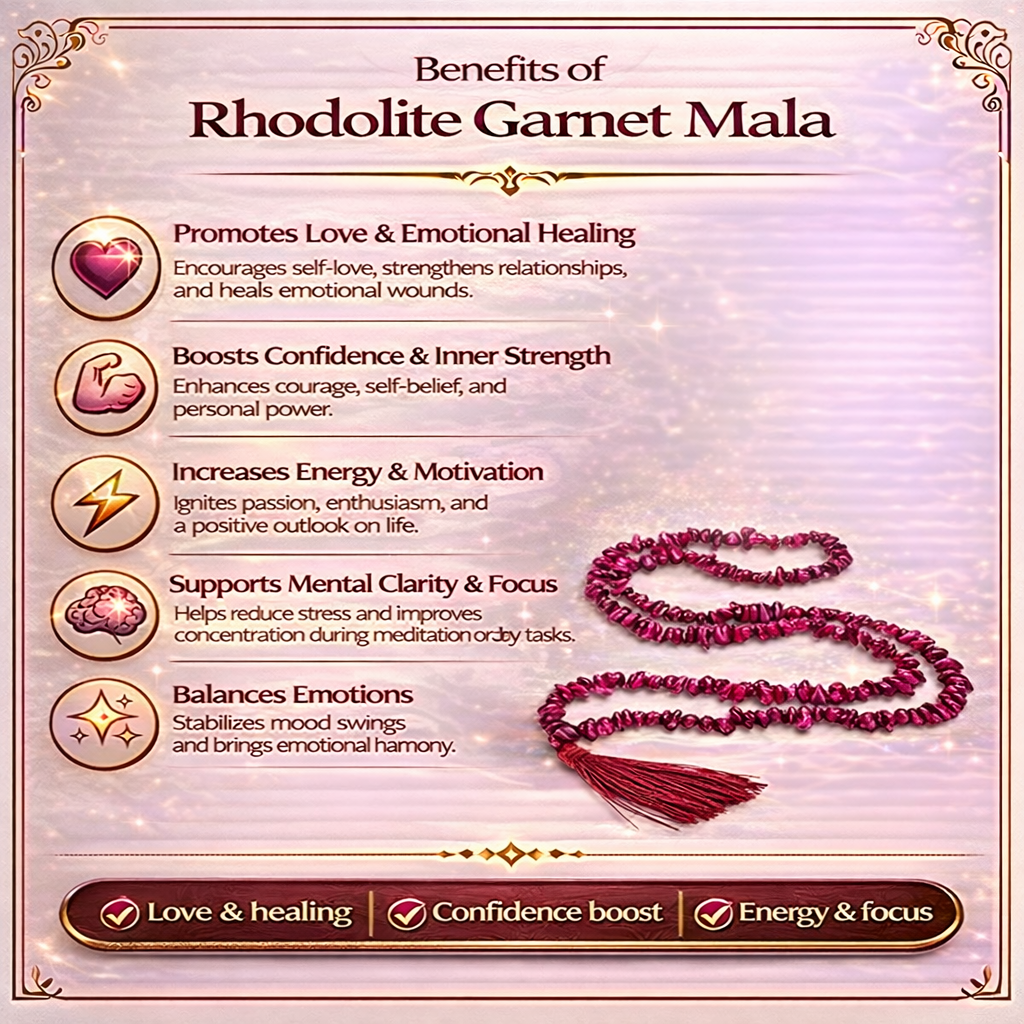 Multicolor Rhodolite Garnet Chips Mala For Women