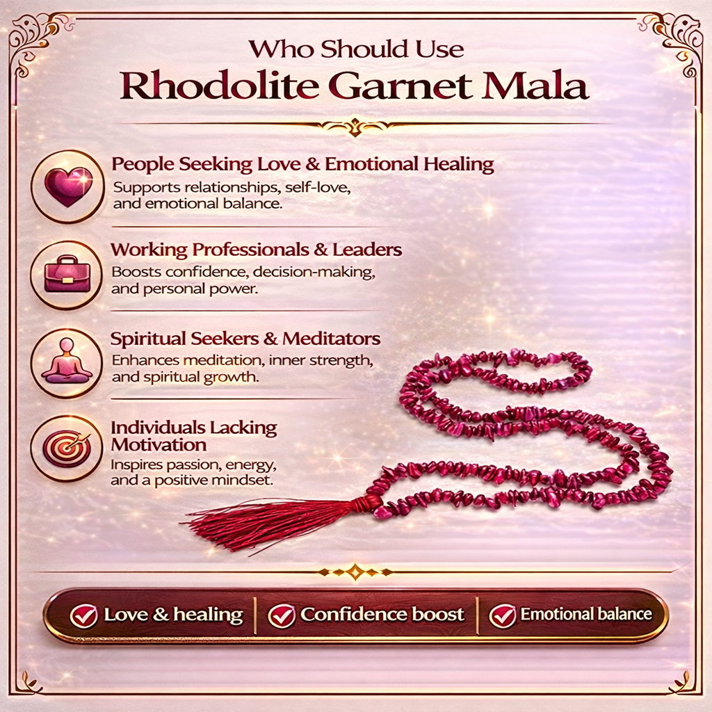 Multicolor Rhodolite Garnet Chips Mala For Women