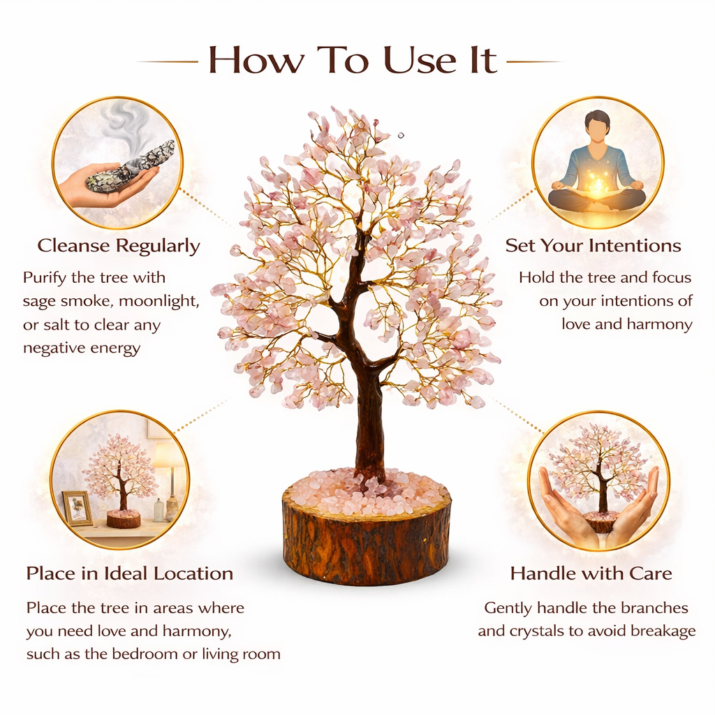 Rose Quartz Crystal Tree For Home And Office
