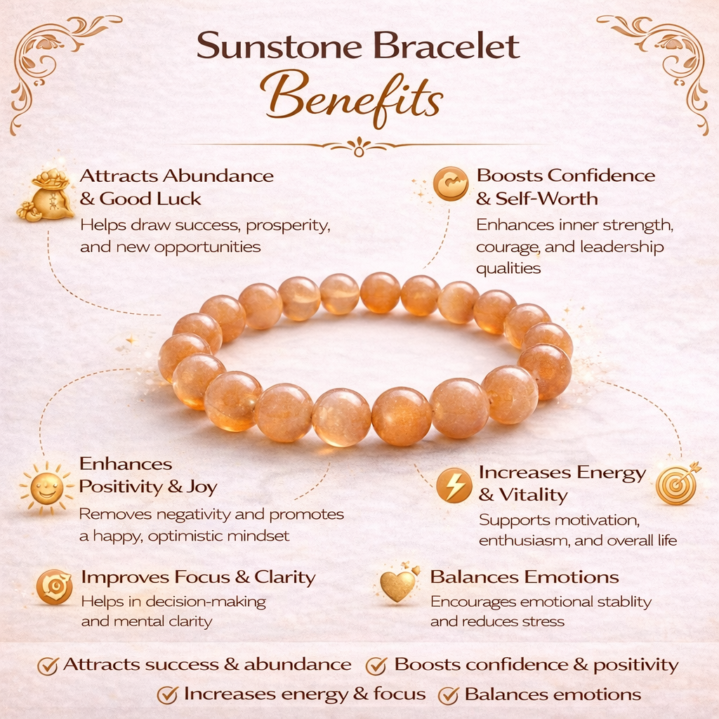 Sunstone Crystal Bracelet For Unisex